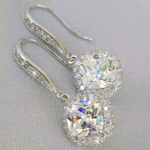 Cubic Zirconia Hanging Drop Dangle Ear Hook Earrings